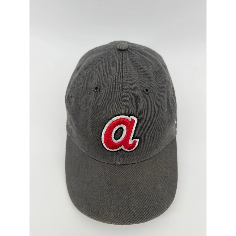 47 Brand Clean Up Hat OSFA Cotton Grey Atlanta Braves Georgia Bulldogs Kid Youth